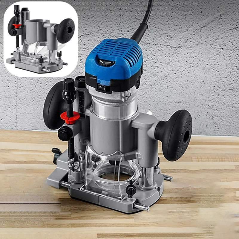 6 Speed 1900W 220V Electric Trimming Machine Woodworking Milling Engraving Hand Wood Edge Router Trimmer Compact Plunge Router