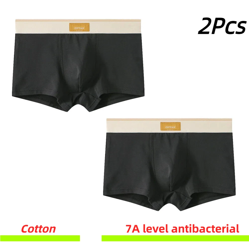 2 pezzi Mutandine da uomo Boxer in cotone Hombre Mutandine Uomo Intimo Uomo Boxer Traspirante U Convesso Mutande maschili Sport sexy Com