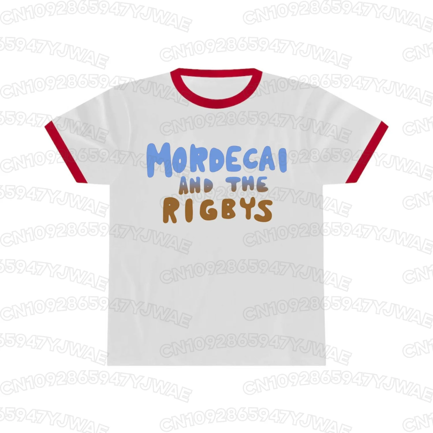 Sommer-T-Shirt für Damen und Herren, Motiv: Mordecai und die Rigbys, Unisex-Modell, kurzärmeliges, lässiges T-Shirt, Mordecai-Shirt. – Detail 4