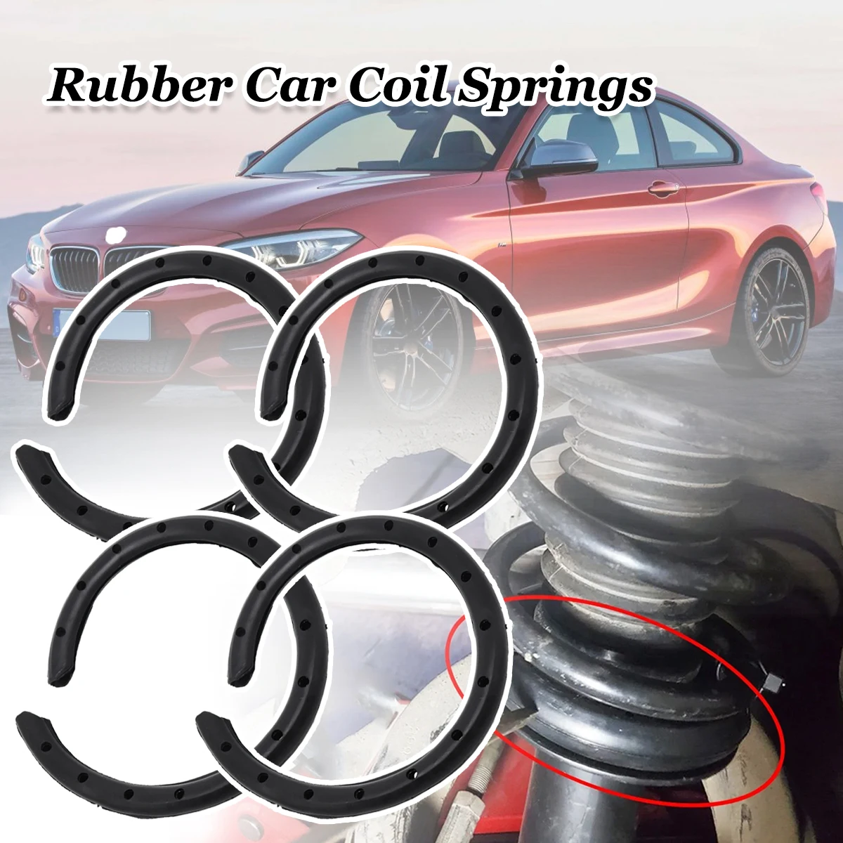 4X Universal Coil Spring Rubber Sleeve Car Auto Front Rear Seat Cushion Shock Absorber Suspension Insulator Protect Accessories