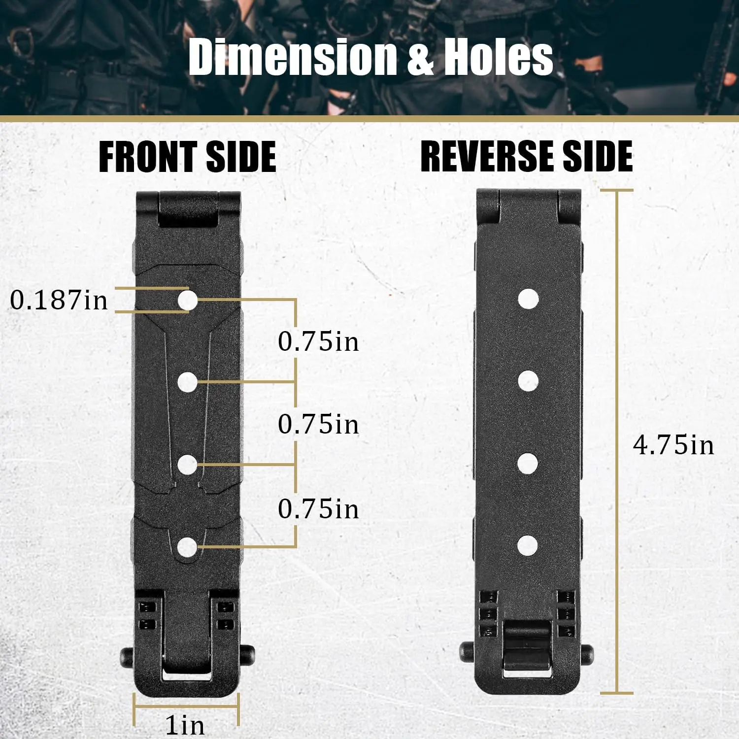 2PCS MOLLE-LOK Scabbard K Sheath Waist Clip System K Scabbard Clip Clip Buckle Back MOLLE KYDEX Sheath Carrying Scabbard