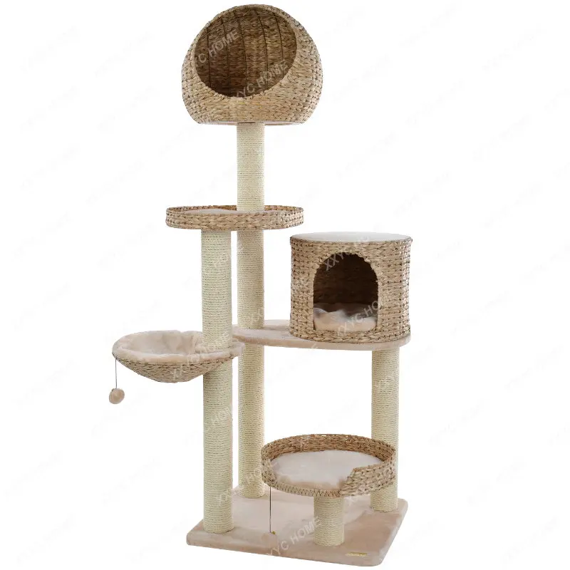 Cat Climbing Frame Cat Tree Large Cattail Woven Sisal Column Export Banana Leaf Cat Nest