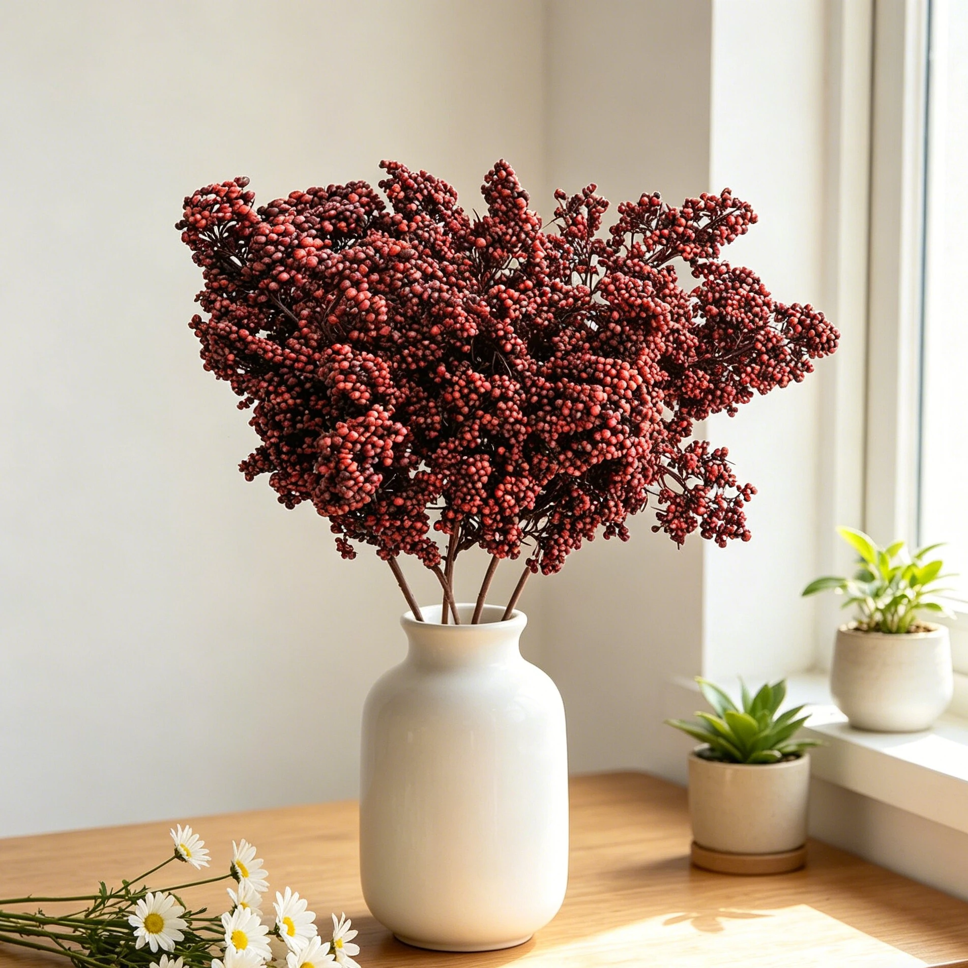 Künstliche Blumen Winterbeere Hochzeitskranz Brautstrauß Festival Heim Zimmer Vase Outdoor Garten Bonsai Festival DIY Geschenk