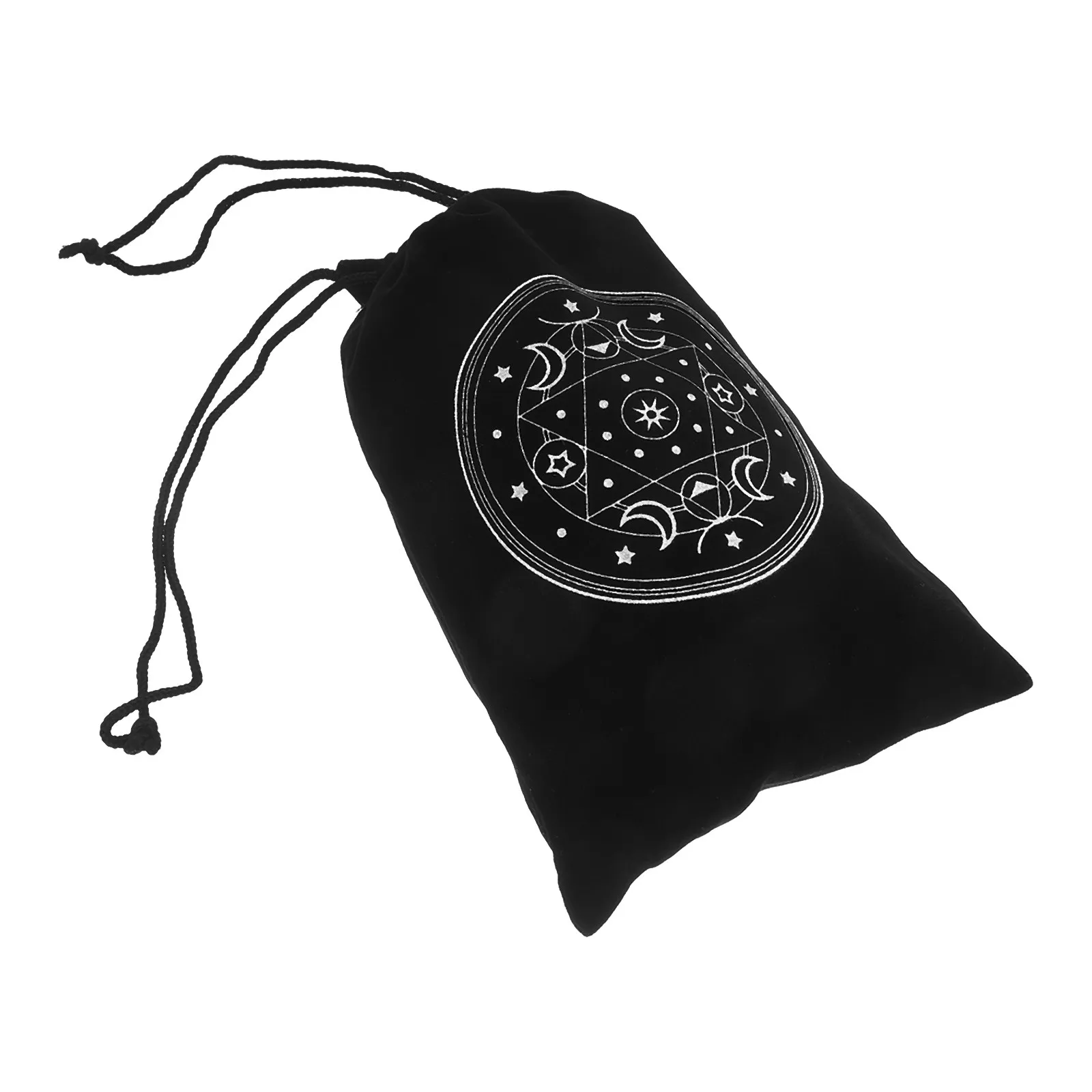 

Tarot Card Storage Bag Soft Flannelette Drawstring Pouch Portable Tarot Cards Organizer Elegant Pattern Holder