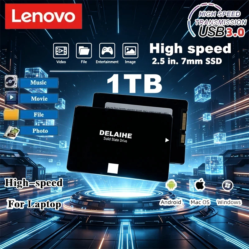 

LENOVO Solid State Disk SSD For Laptop Microcomputer Desktop 2.5 Inch High Speed 500G 1TB SSD Internal HDD Hard Drive Sata3