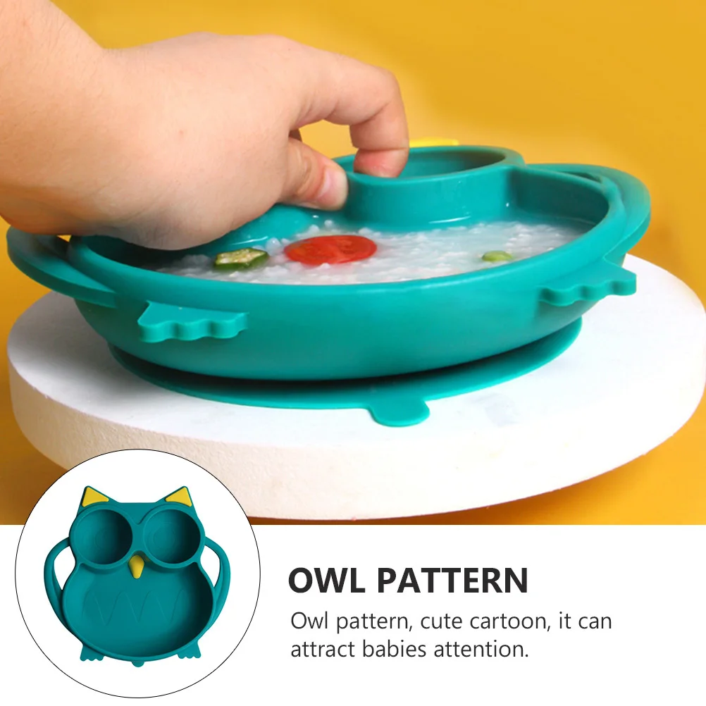 1 قطعة طبق عشاء سيليكون للأطفال الأخضر الكرتون شفط كوب الغذاء الصف طفل تغذية طبق آمنة الميكروويف الطفل أدوات المائدة #4