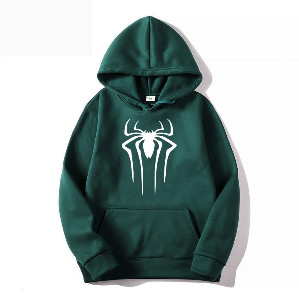 2024Fashion brand Men\'s Hoodie Casual Hoodie Sweatshirt Men\'s/Women\'s top Solid color printed spider hoodie sweatshirt