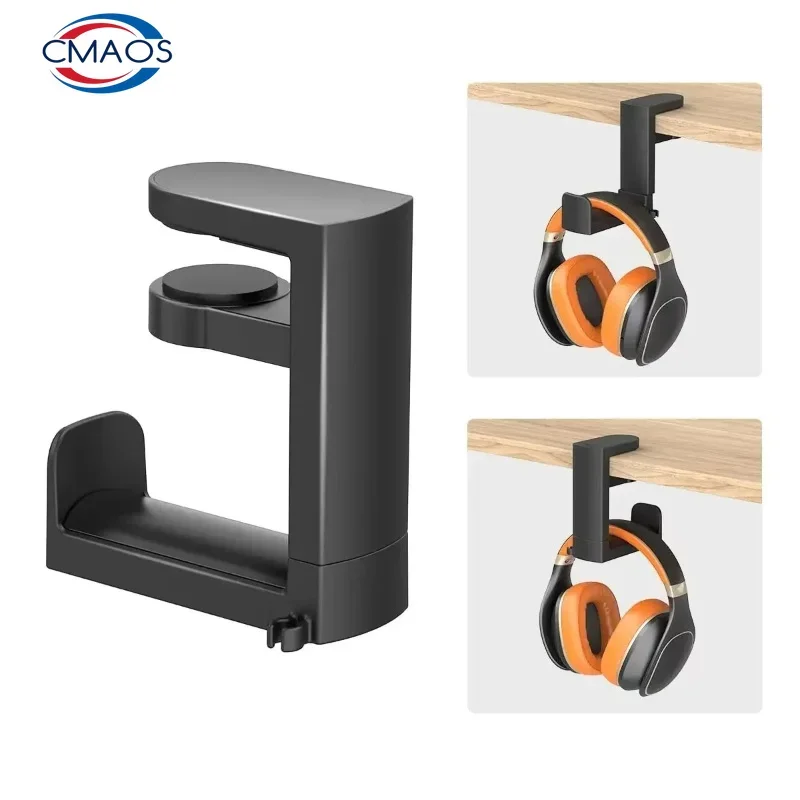 360° Rotating Headphone Stand Desktop Headset Holder PC Gaming Headset Desk Hanger Hook For Headphone Storage Hangin Organizer