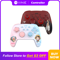 IINE Cartoon Design Wireless Pro Controller Wake up Macro Turbo Function RGB Lihting Compatible with Nitendo Switch