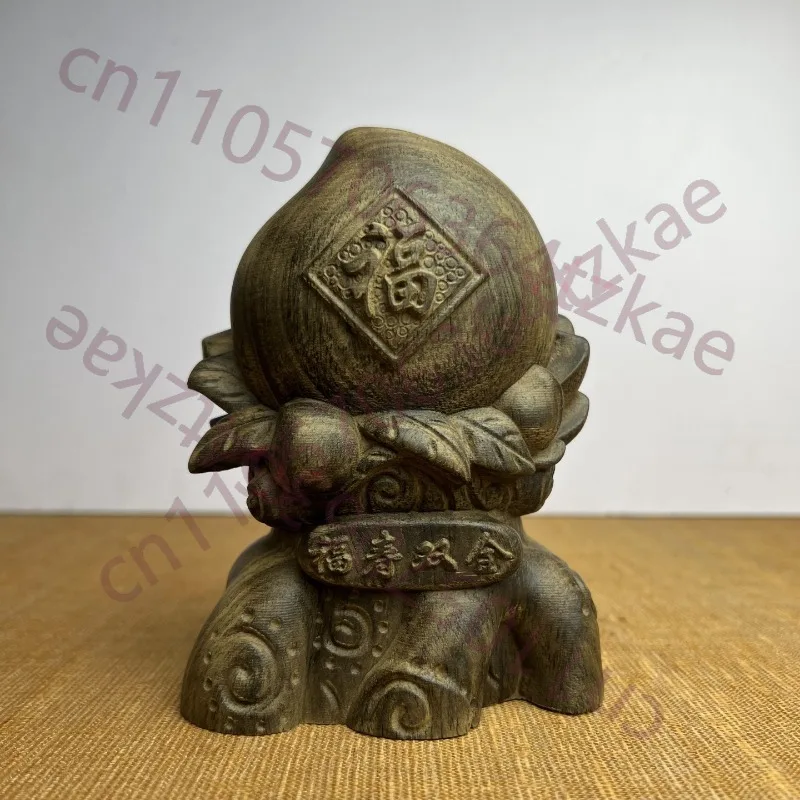 

Статуэтка из агарового дерева в виде персика долголетия, ручная резьба, 5,5 дюйма – деревянная скульптура персика для декора дома, подарка на новоселье и день рождения