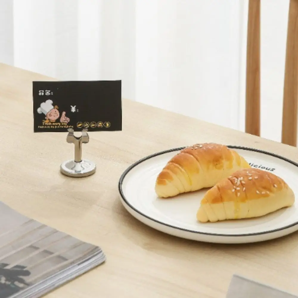 Stainless Steel Table Number Holder Stable Base Seat Clamp Name Card Holder U Shape Price Display Rack Table Accessories