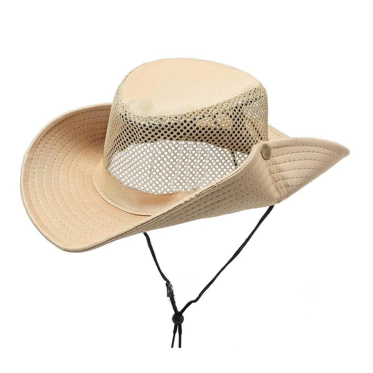 Lightweight Breathable Sun Protection Hat Men's Outdoor Climbing Spring Summer Thin Model Large Brim Casual Style Cotton Cap