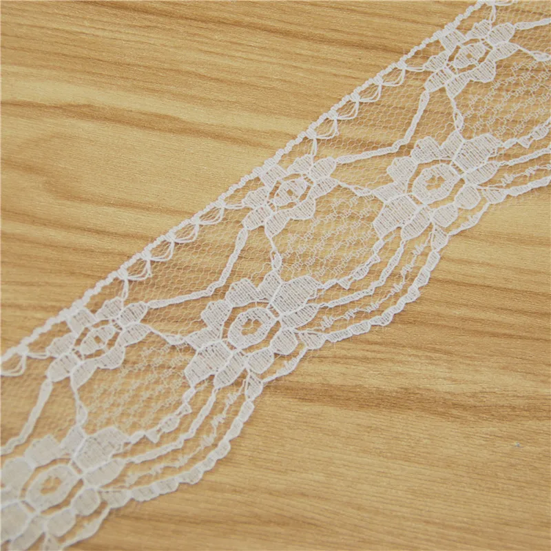 White Polyester Wedding Lace Fabric Trim 45mm 200 Yards Dress Decoration Ribbon DIY Craft Supplies Sewing Accessories L057