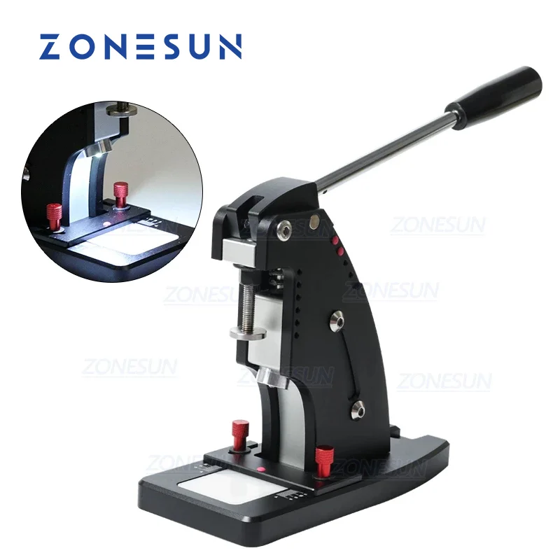 

ZONESUN Manual Leather Punching Machine Hand Pressing Machine For Round Hole Puncher Leather Edge Punching Chisel Stitching Tool