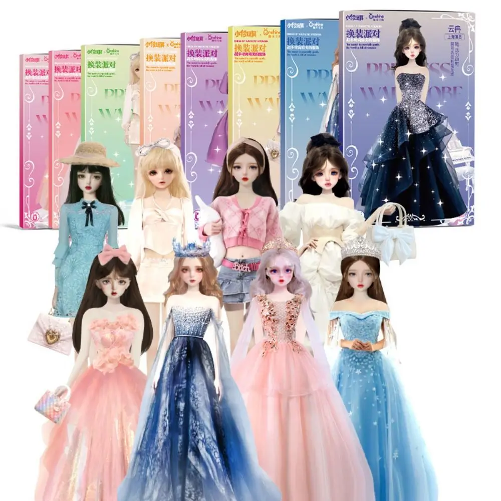

No Cutting Paper Doll House Girl DIY Toy Handmade Paper Doll Quiet Book Play Repeatedly Cartoon DIY Cute Princess Book
