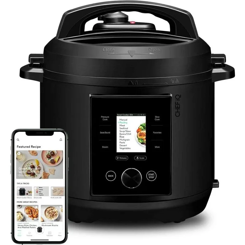 

Smart Pressure Cooker 10 Cooking Functions & 18 Features, Built-in Scale, 1000+ Presets & Times & Temps w/App