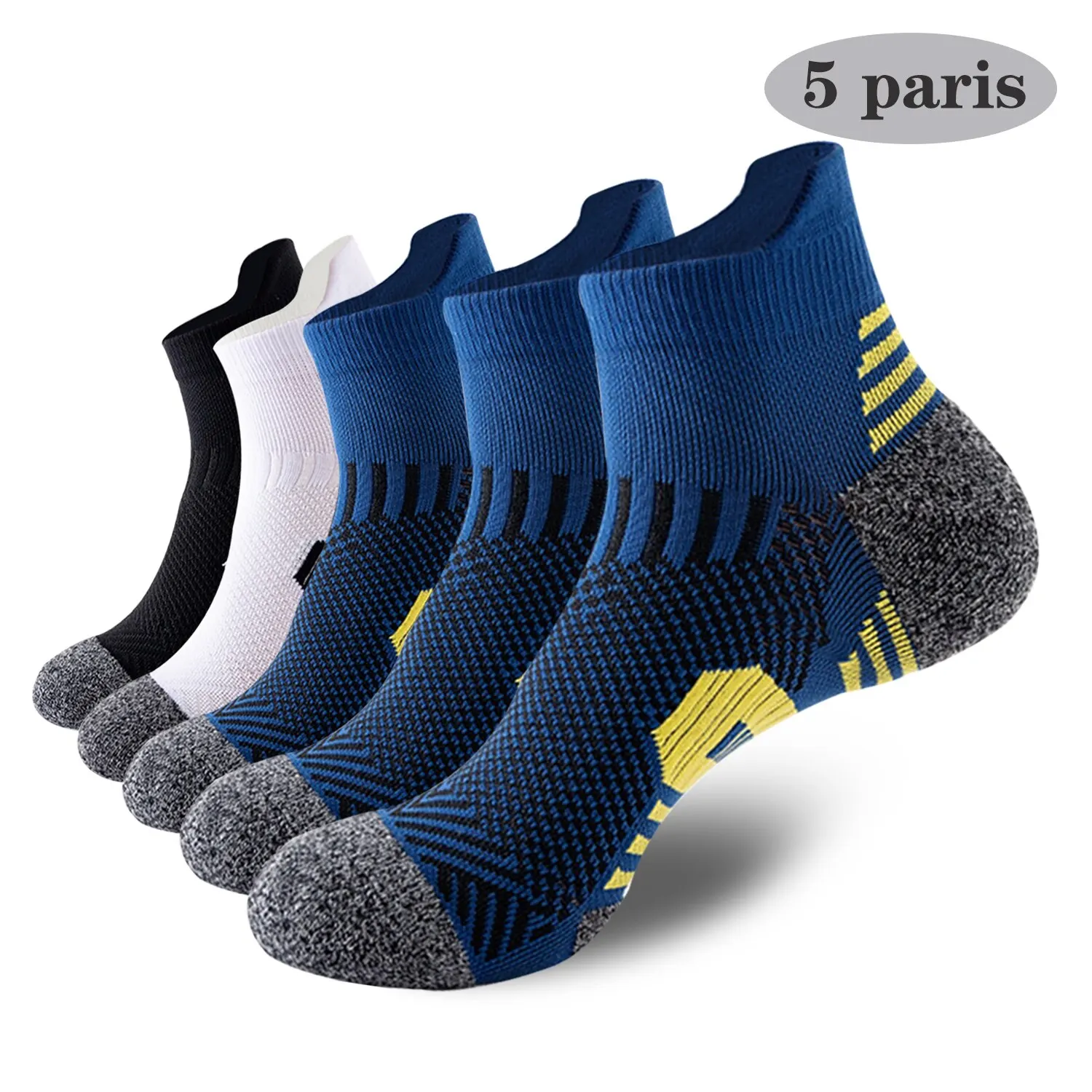 5Pairs/Lot Men's Sport Socks Breathable Outdoor Running Basketball Socks Cotton Training Short Tube Socks For Men