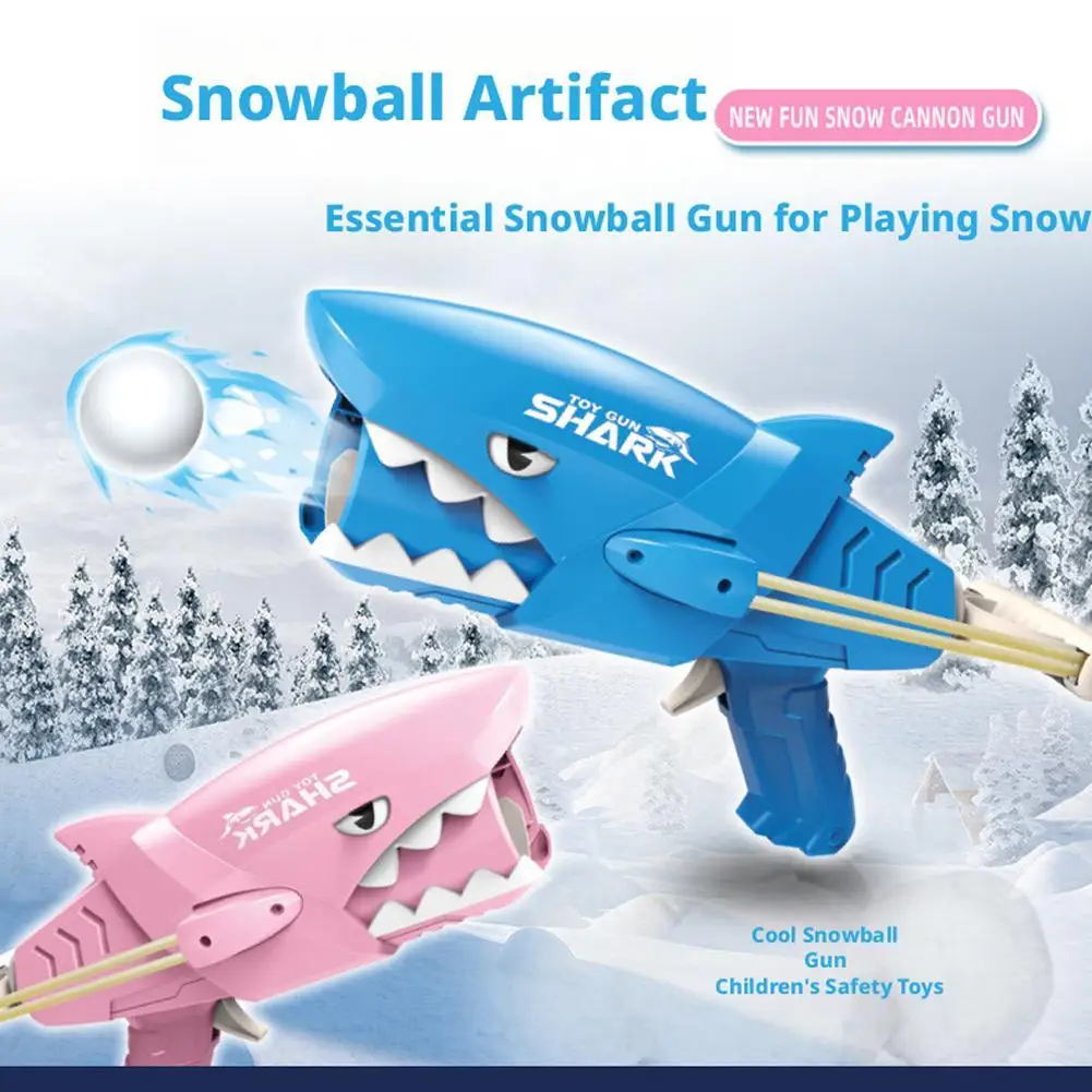 Pistolet requin amusant et facile à utiliser, jouets de neige en plein air pour la famille, combat de boules de neige, jeux de fête d'hiver