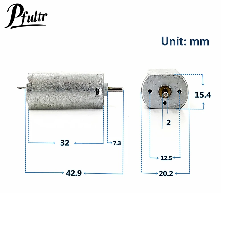 1Pcs FF-180-2290 Motor DC 2.4V-7.4V High Speed Mini 20mm Metal Brush Motor For Electric Shaver Toy Car Boat Model