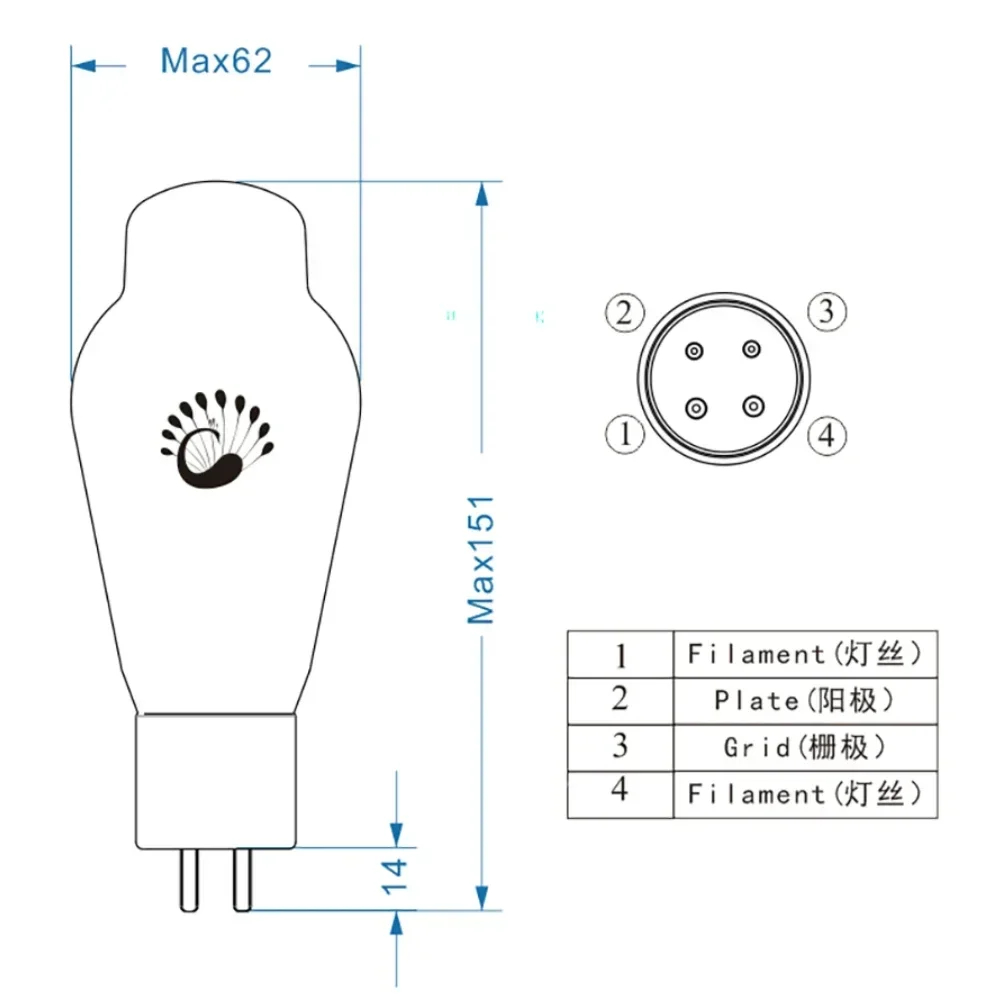 

PSVANE WE300B Plus Vacuum Tube Replaces Shuguang, Linlai ，JJ ，Gold Lion 300B Electronic Tube Original Factory Accurate Matching