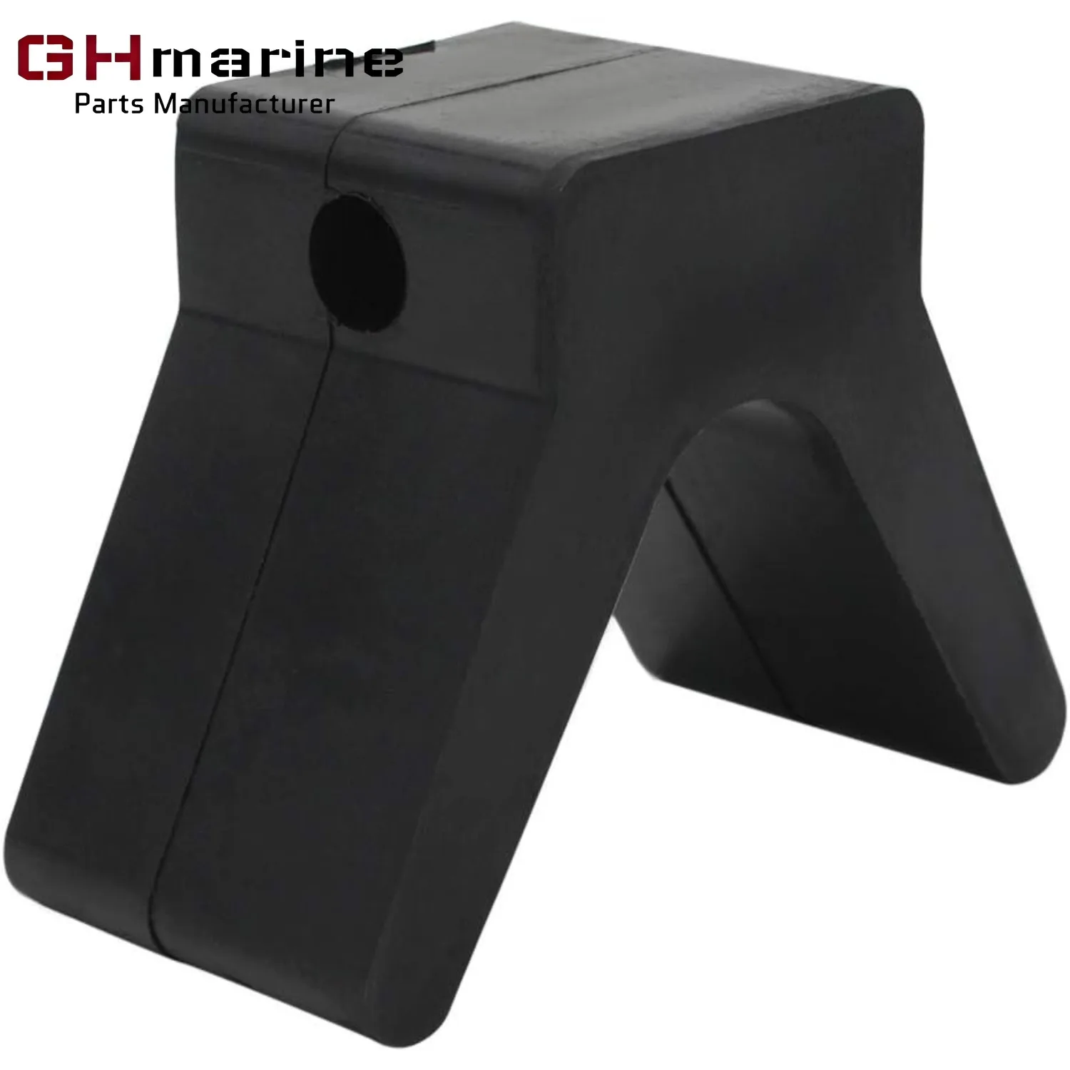 

2" V-Style Boat Trailer Bow Stop Non Marking Block Trailer Rubber Bow Stop Polyurethane 1/2" Mounting Hole Diameter