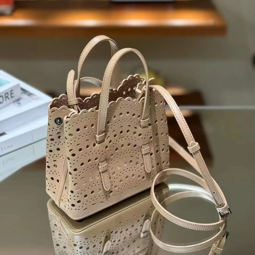 Borse a tracolla in pelle bovina di alta qualità di Design di marca per le donne 2024 borsa a secchiello in vera pelle di grande capacità di moda