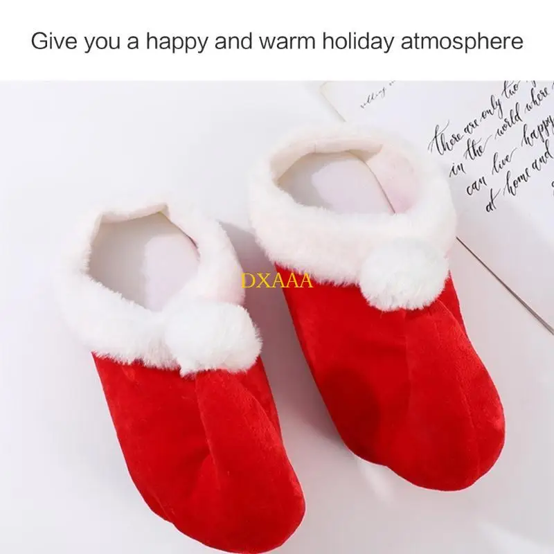 DXAA Slippers for Womens Red Christmas Slippers Plush Slippers Indoor and Outdoor Plush Cartoon Slides Shoes