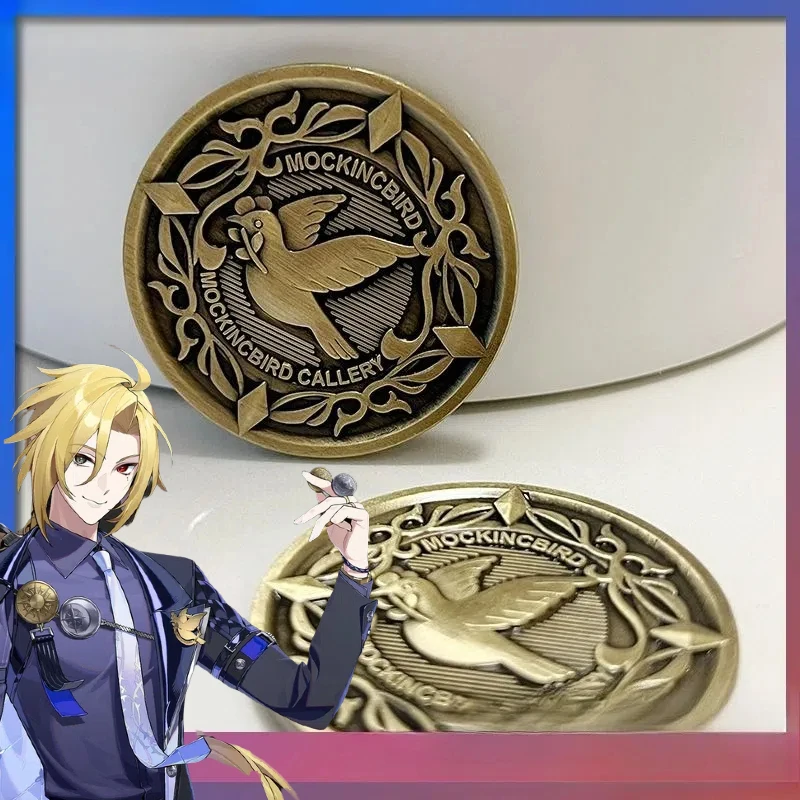 Zenless Zone Zero Hugo Vlad Cosplay لعب الأدوار الدعامة المعدنية التذكارية عملة محظوظة شارة تذكارية هدية حفلة الهالوين