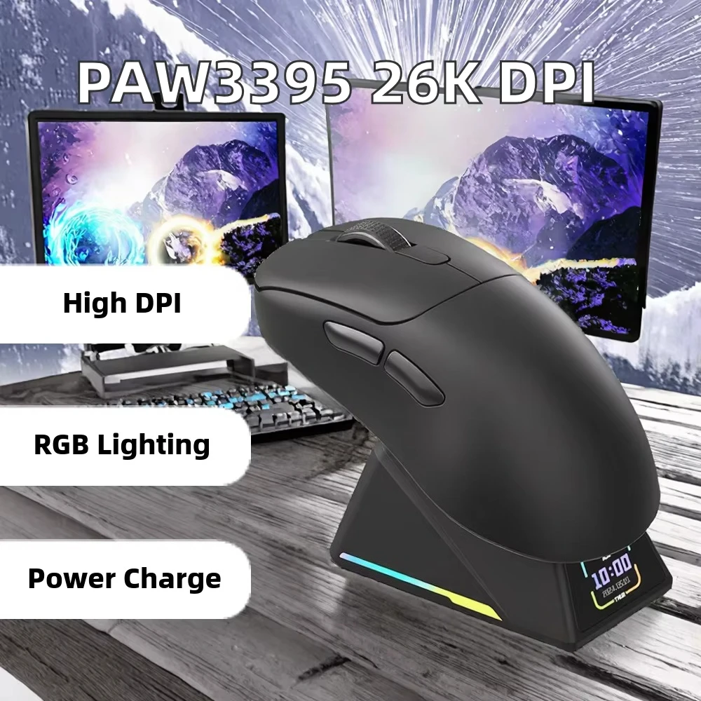 AJ159P 2.4G 5.8G Wireless Keyboard Mouse Combo Ergonomic Silent Keys Long Battery for Windows Mac PC Laptop