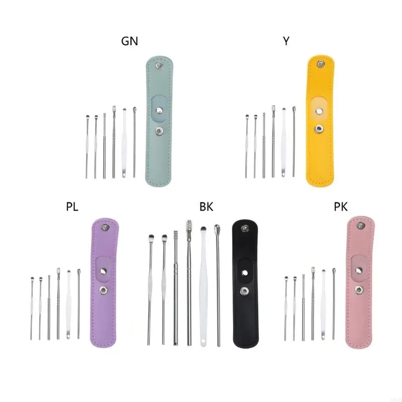 A9LE Portable Ear Wax Removal set Ear Pick Tools Ear Cleaning Tool Set with Storage