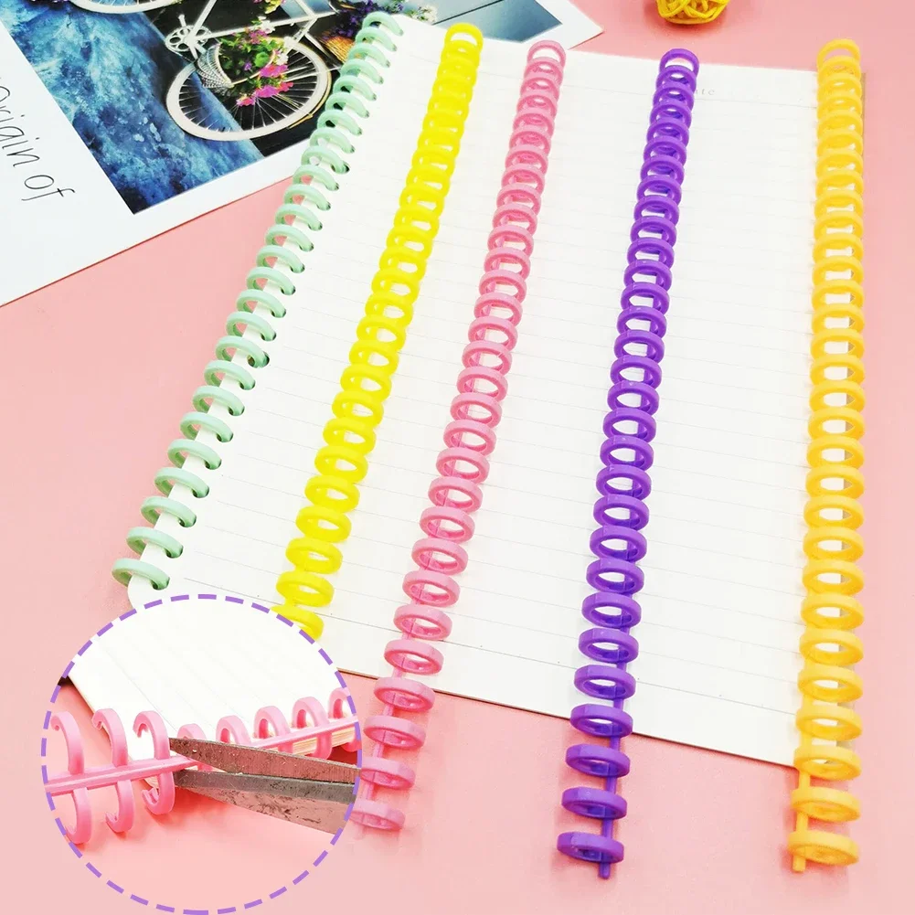 1PC/10PCS  A4 A5 B5 Detachable Buckle Loose-leaf Binding Strip 30-hole Round Hole Coil Opening And Closing Ring Plastic Binder