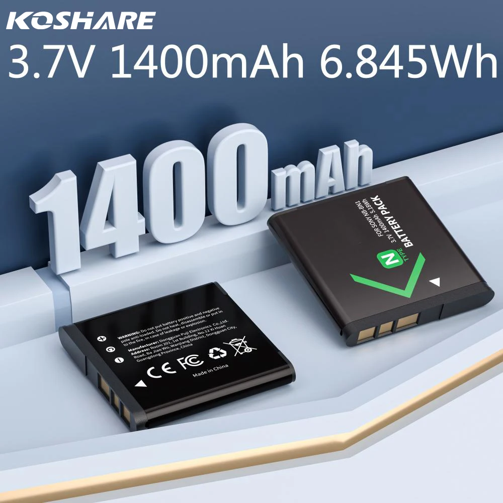 

KOSHARE Camera Battery for NP-BN1 NP BN1 bn1 for Sony DSC-W800 DSC-WX220 DSC-W830 DSC-W810 DSC-QX30 DSC-QX100 DSC-QX10