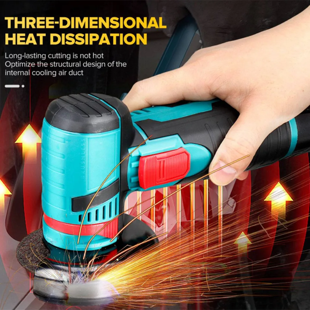 Mini Angle Grinder Brushless Cutter 12V Cordless Small Polishing Machine Cutting Portable Polisher Saw Blade Home DIY Power Tool