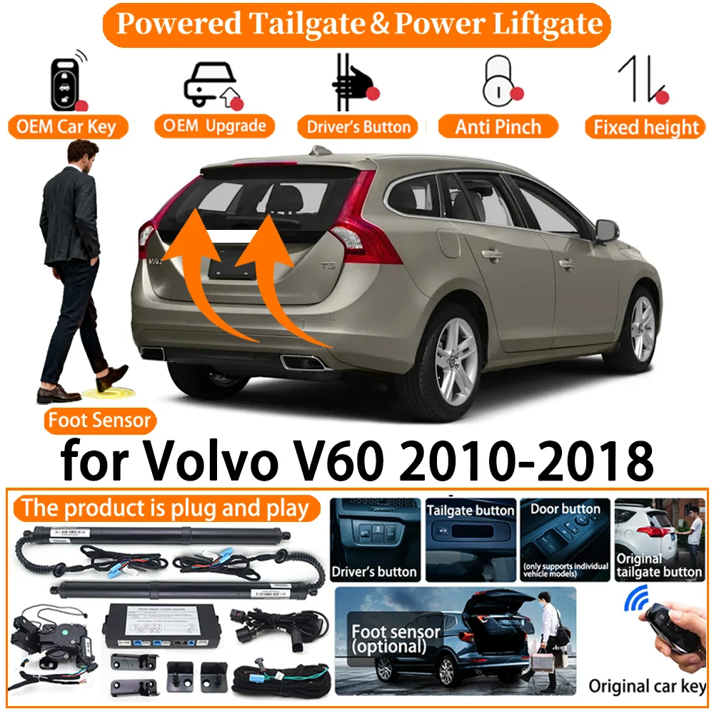 

ZhuCamX Car OEM Smart Powered Tailgate system for Volvo V60 2010-2018 Automatic Electric Power Tailgate Tail Gate Lift kit