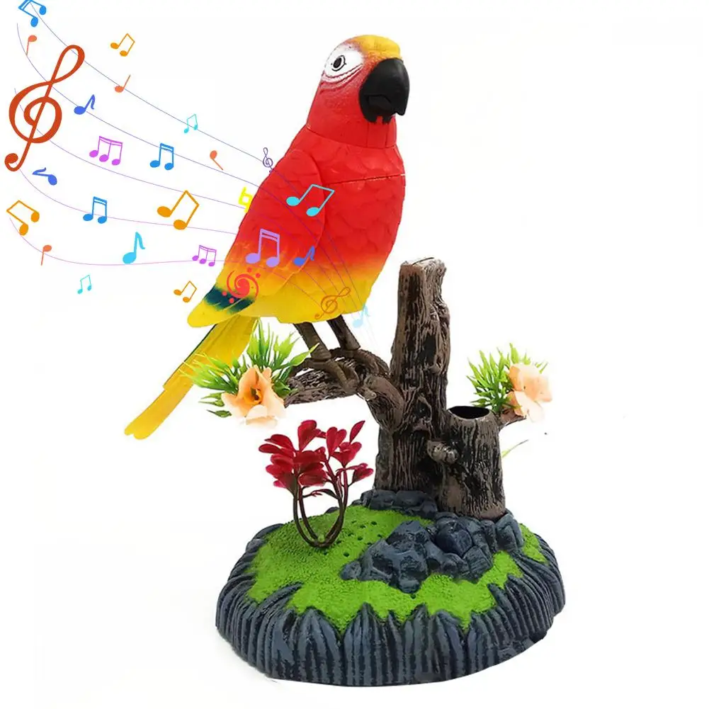 Lectric Battery Toys Birds Operated Simulated Induction Sound Parrots Children Moving Toy Talking Control Pets Voice-Activated view 2