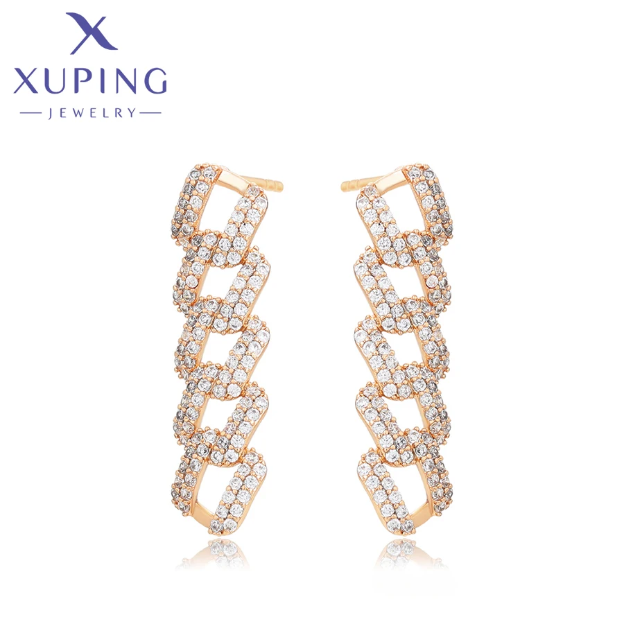 Xuping Jewelry Fashion Simple Exquisite Gift Stone Gold Color Earrings for Women Trendy Jewellery Gift S00167346