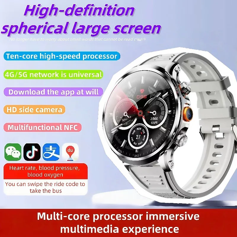 

H18 Smart Watch With 500W Camera 128GB Storage 1 95 Inch IPS Display GPS WIFI Heart Rate Tracking Android 9 0 Smartwatch