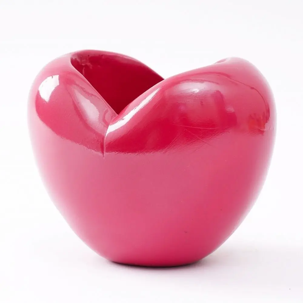 Creative Heart Shaped Pen Holder 3D Rose Red Heart Pencil Organizer Large Capacity Decorative Desktop Storage Box Desktop Crafts