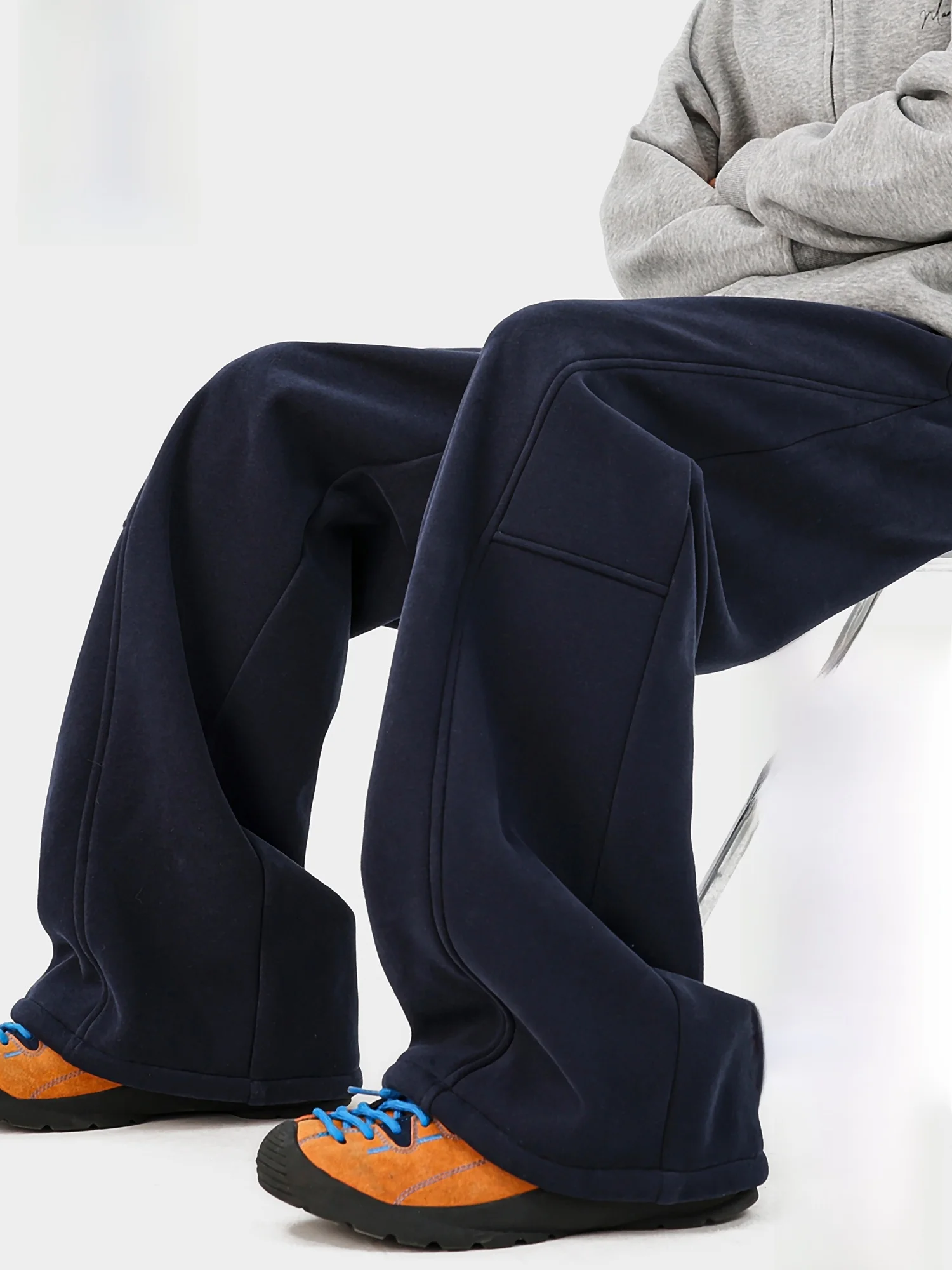 

PaulFrank Heavyweight Fce Lined Drapey Wide Leg Men's Casual Pants American Sle Loose Fit Autumn Winter Trousers