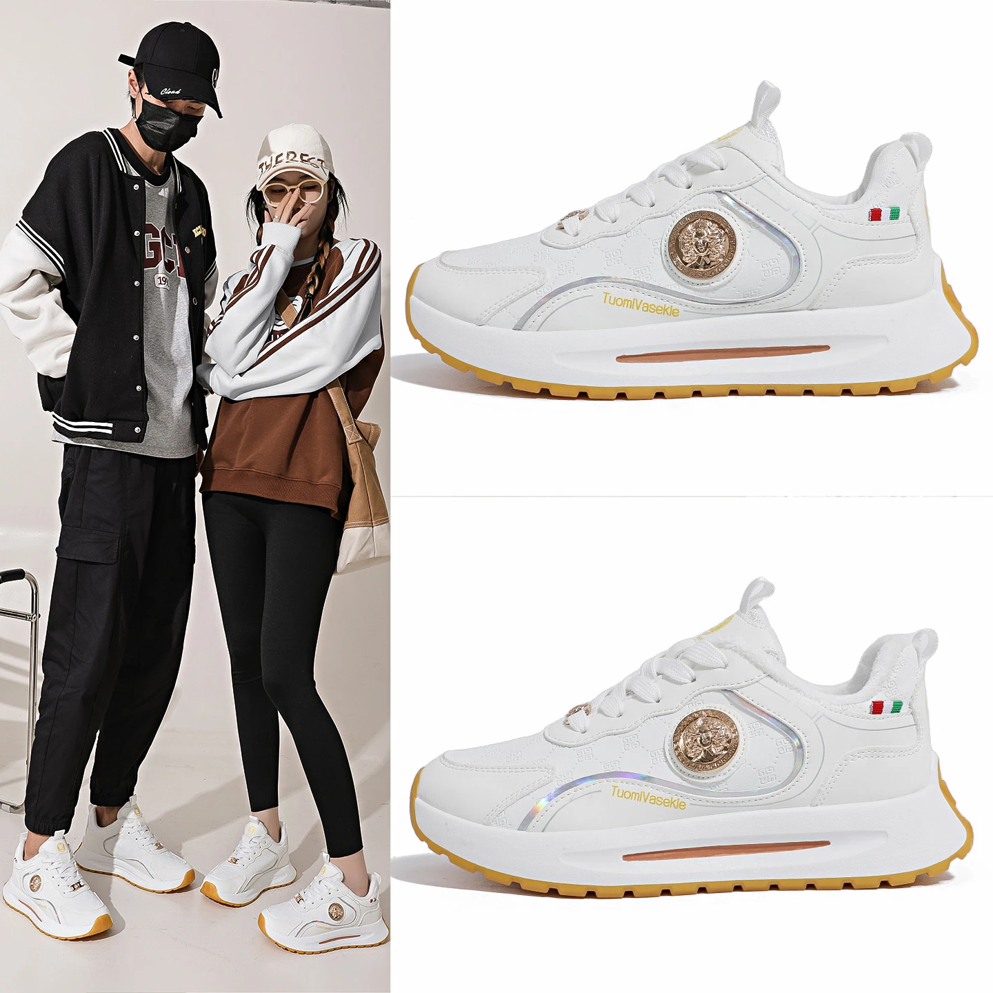 

2025 Autumn & Winter New Women's Thick-Soled Casual Sports Shoes - Versatile,Fashionable,Non-Slip & Wear-Resistant Running Shoes