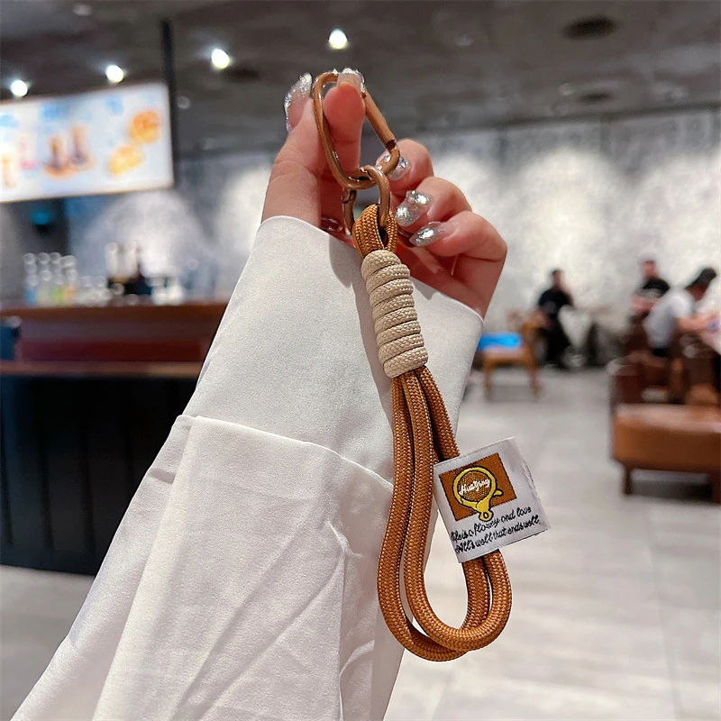 Kreative Schillernde Geflecht Seil Schlüsselbund Karabiner Schlüssel Ring Für Tasche Anhänger Zubehör Hängen Schnur DIY Schmuck Machen – Detail 10
