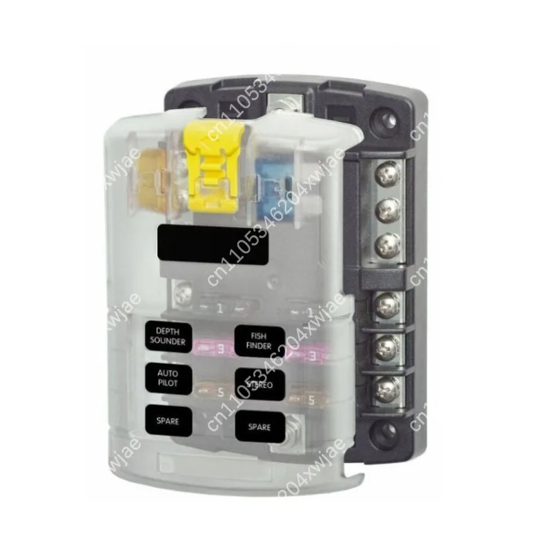 6 12 Circuit Fuse Holder Box 6 In 6 Out Safety Lock for Automotive RV Marine Boat