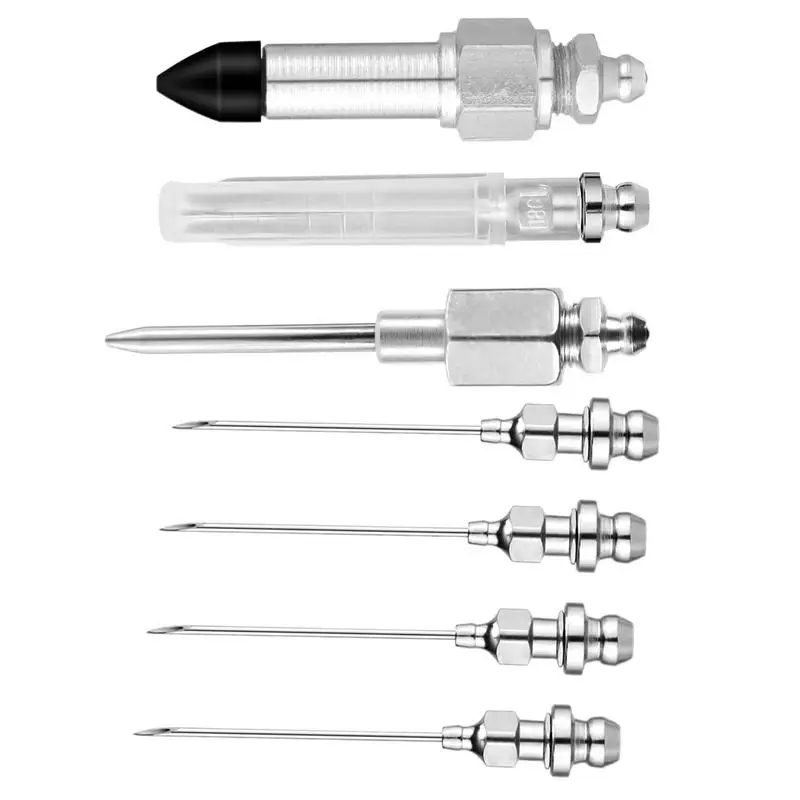 Grease Injector Needle Tip Dispenser Fitting Tool Carbon Steel Grease Injector For Narrow Space & Deep Hole Metal Greasing