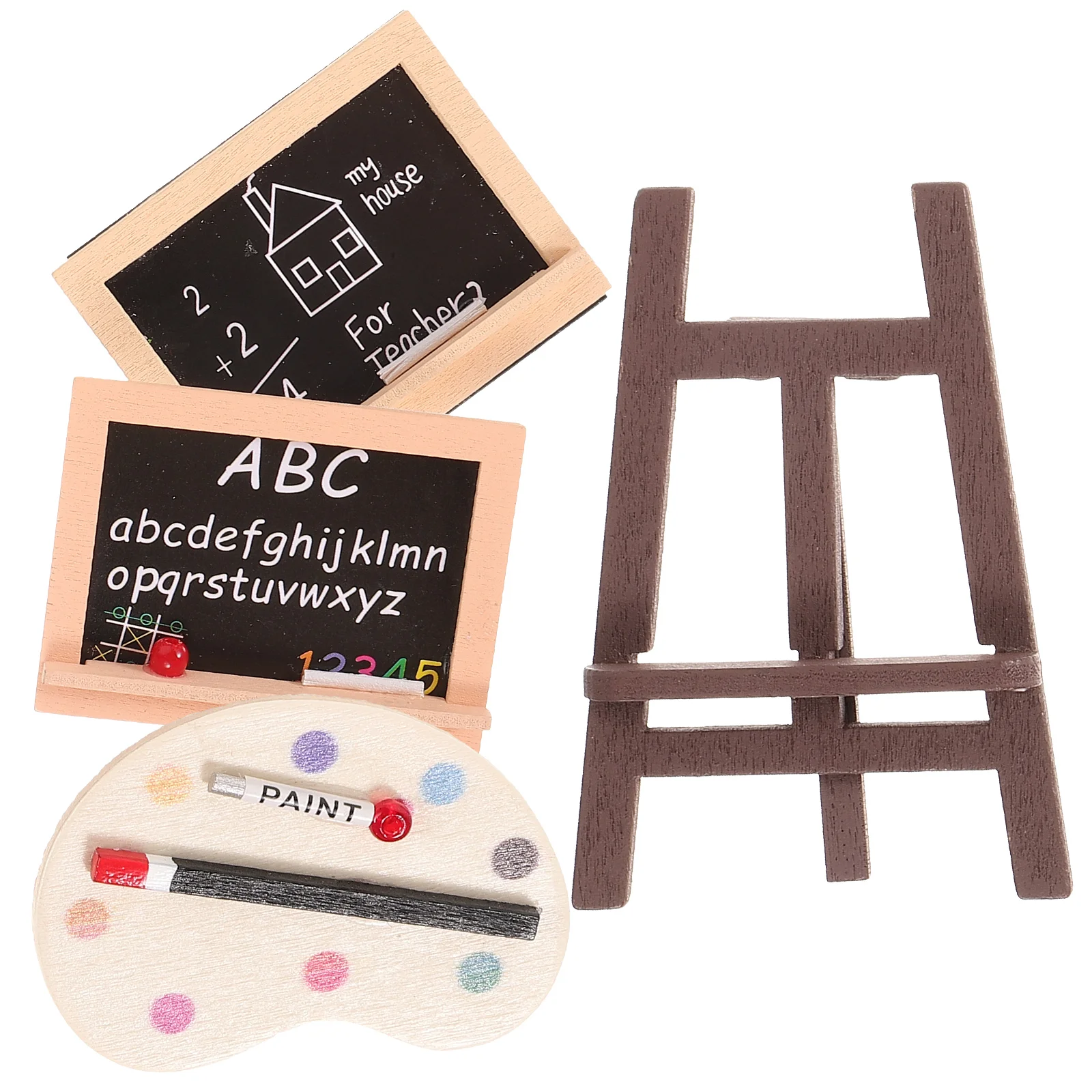 

Lovely Wooden Mini Easel Blackboard Decorative Desktop Wear-Resistant Smooth Durable Household Art Supply Play Accessory For