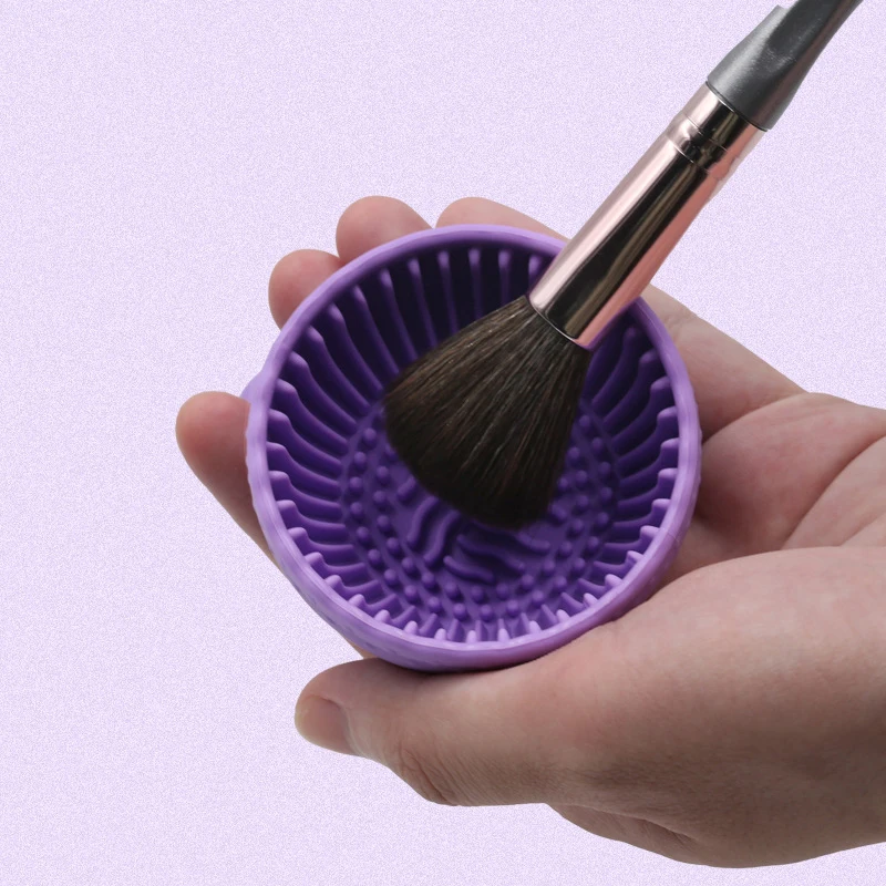 Escova de maquiagem de silicone limpador de pó puff tigela de limpeza pincéis de sombra lavagem tapete limpo ferramentas de beleza caixa de purificador de silicone macio