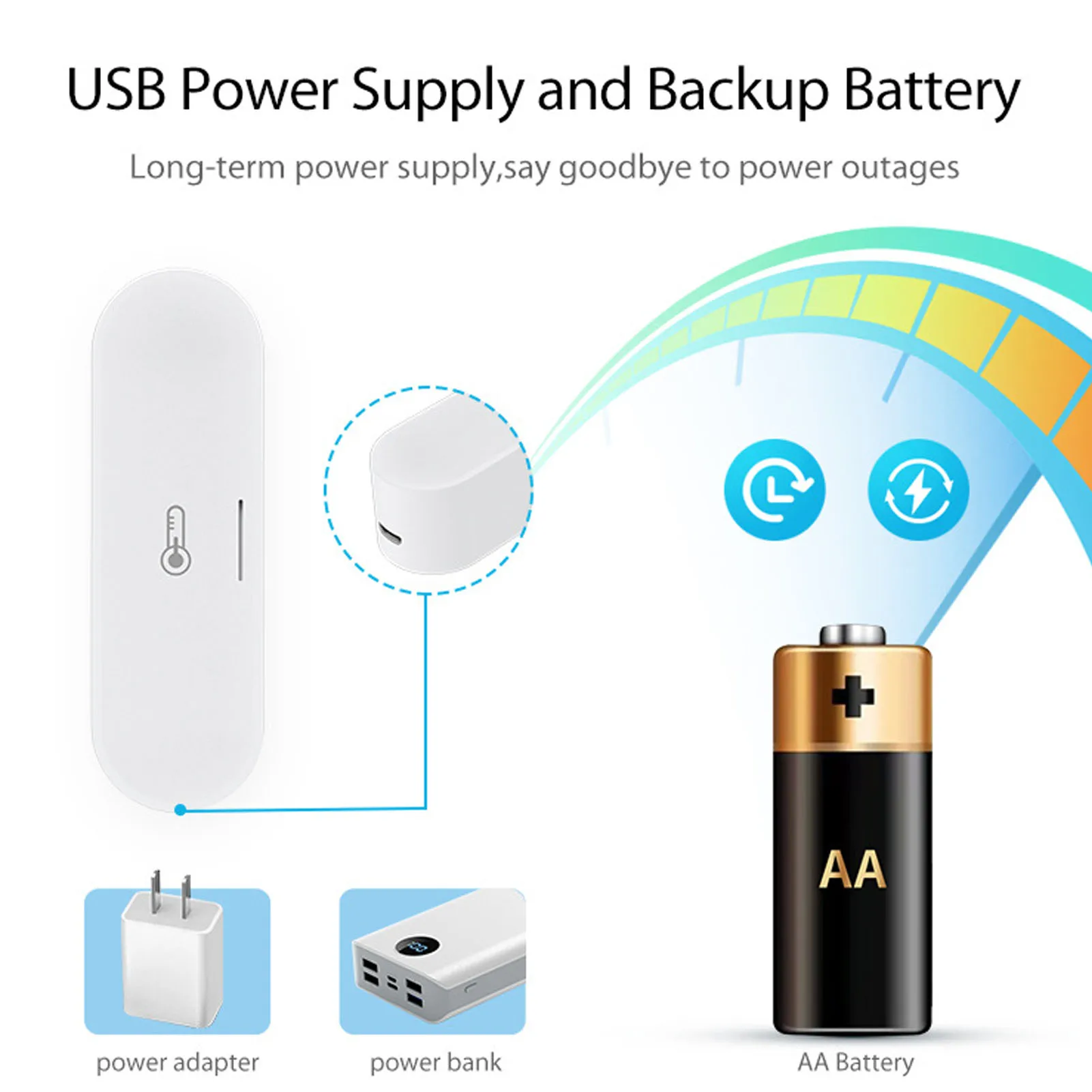 ZK40 for ZigBee Temperature Humidity Sensor Real Time Monitoring USB Power Supply for TUYA Smart