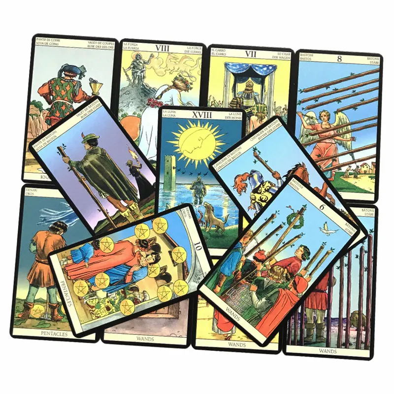 Cartão de Tarot Dourado em Tin Box, Destino Adivinhação, Family Party Game, Fate Rider, Variedade de Estanho, Opções de Tarot Dourado