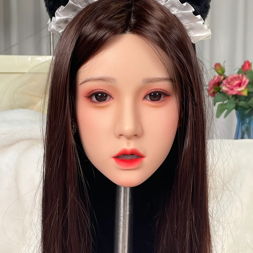 Nuovo modello di testa femminile, carino, con consistenza realistica della pelle, realizzato in silicone, per parrucchieri, da collezione (senza accessori)