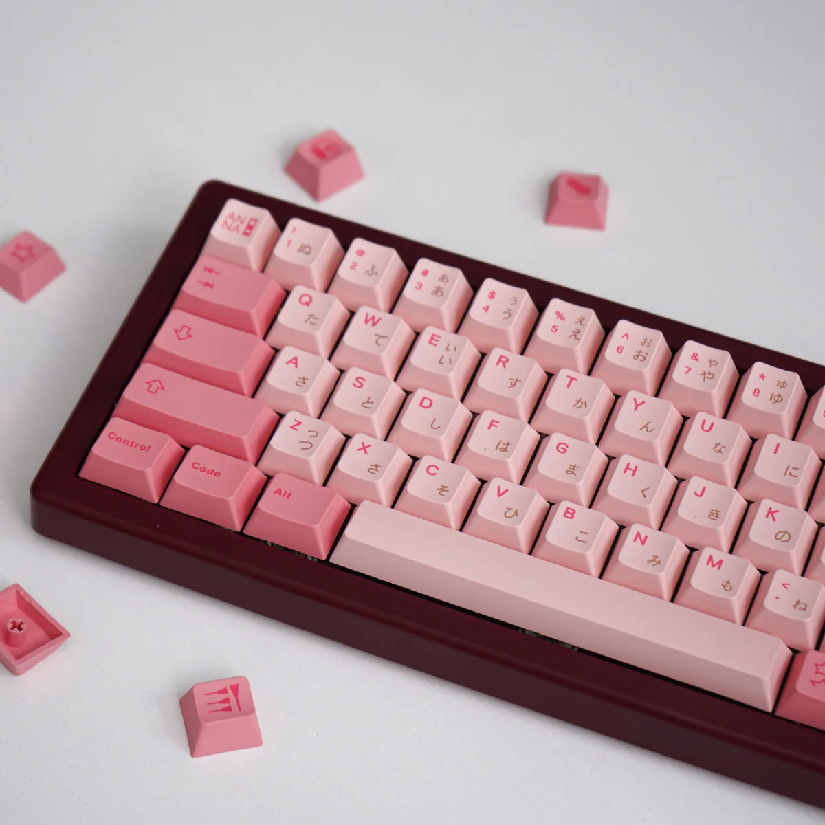 

143 Keys Cherry Theme Thermal Sublimation Keycaps PBT for Mechanical MX Switch Keyboard for Peripherals Adaptation 64 68 75 82