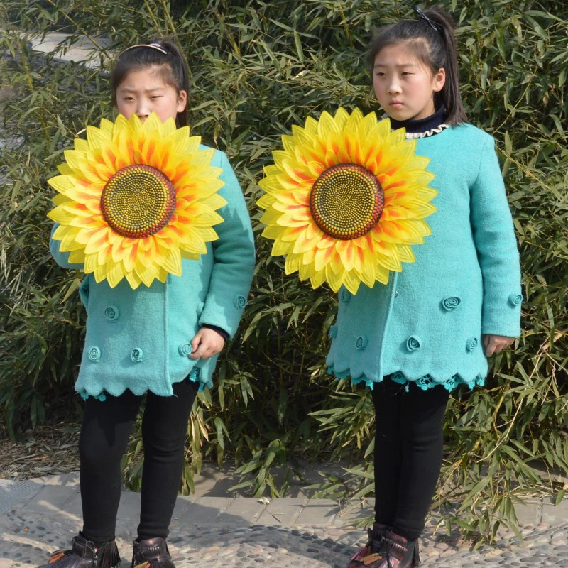 1pc Neue Sonnenblumen Kopf Set Kinder Dance Show Gesicht Sonnenblumen Spiele Eröffnung Zeremonie Eingang Requisiten Sonne Gesicht Set Cosplay